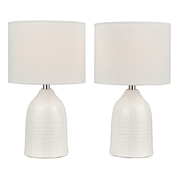 Laura Ashley Penny Twin Pack Table Lamp Cream With Shade by Laura Ashley