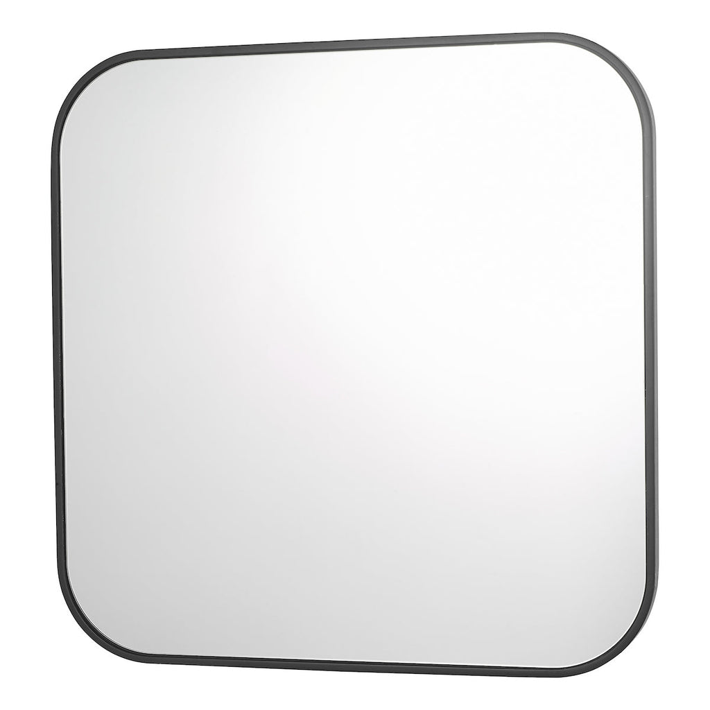 Dar Lighting -  Firuz Square Mirror Thin Matt Black Frame 60 X 60cm