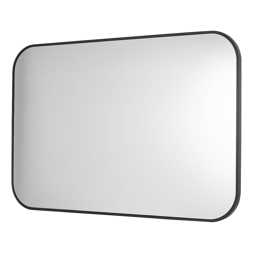 Dar Lighting -  Firuz Rectangle Mirror Thin Matt Black Frame 90 X 60cm