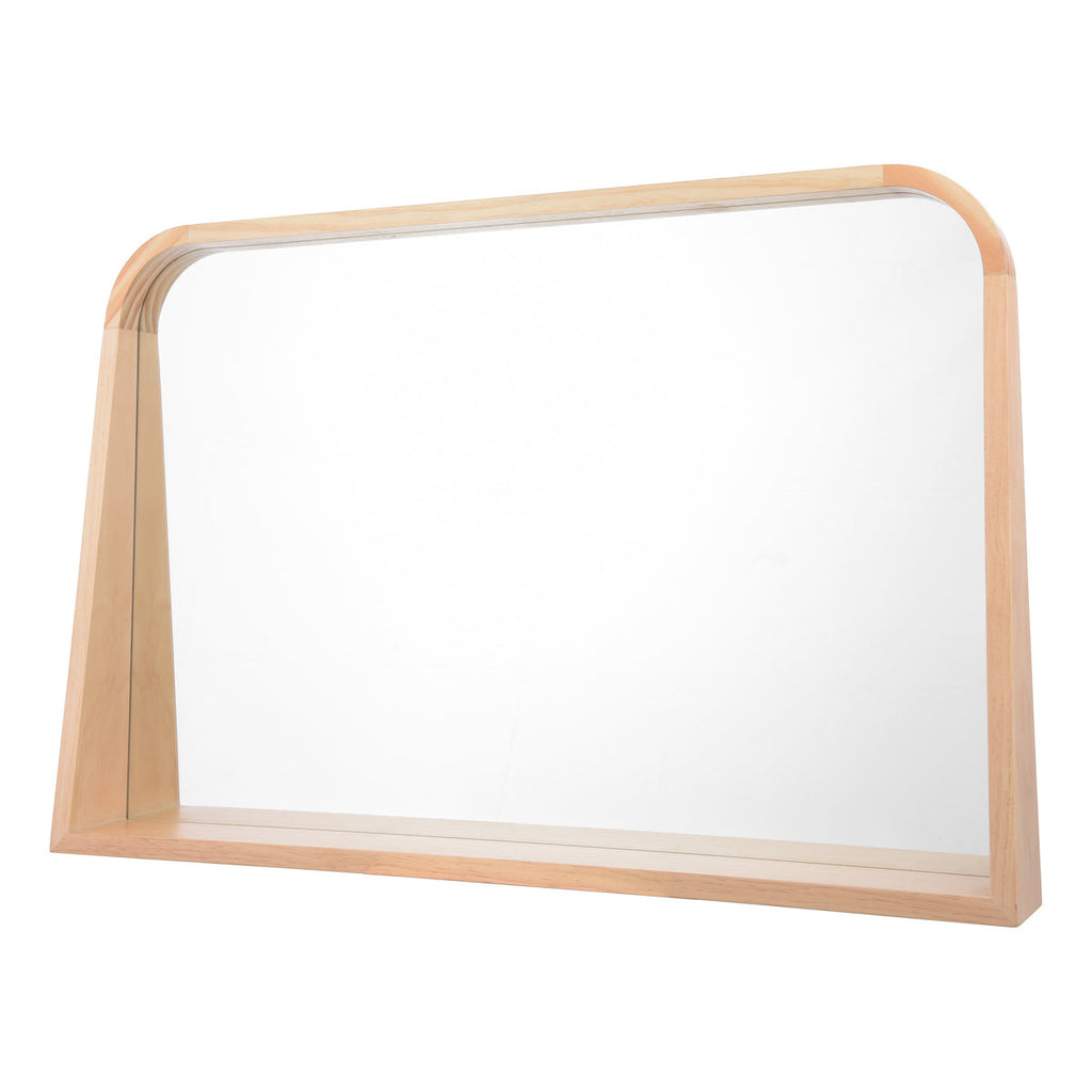 Dar Lighting -  Fulgencio Rectangle Mirror With Shelf Light Oak 60 X 90cm