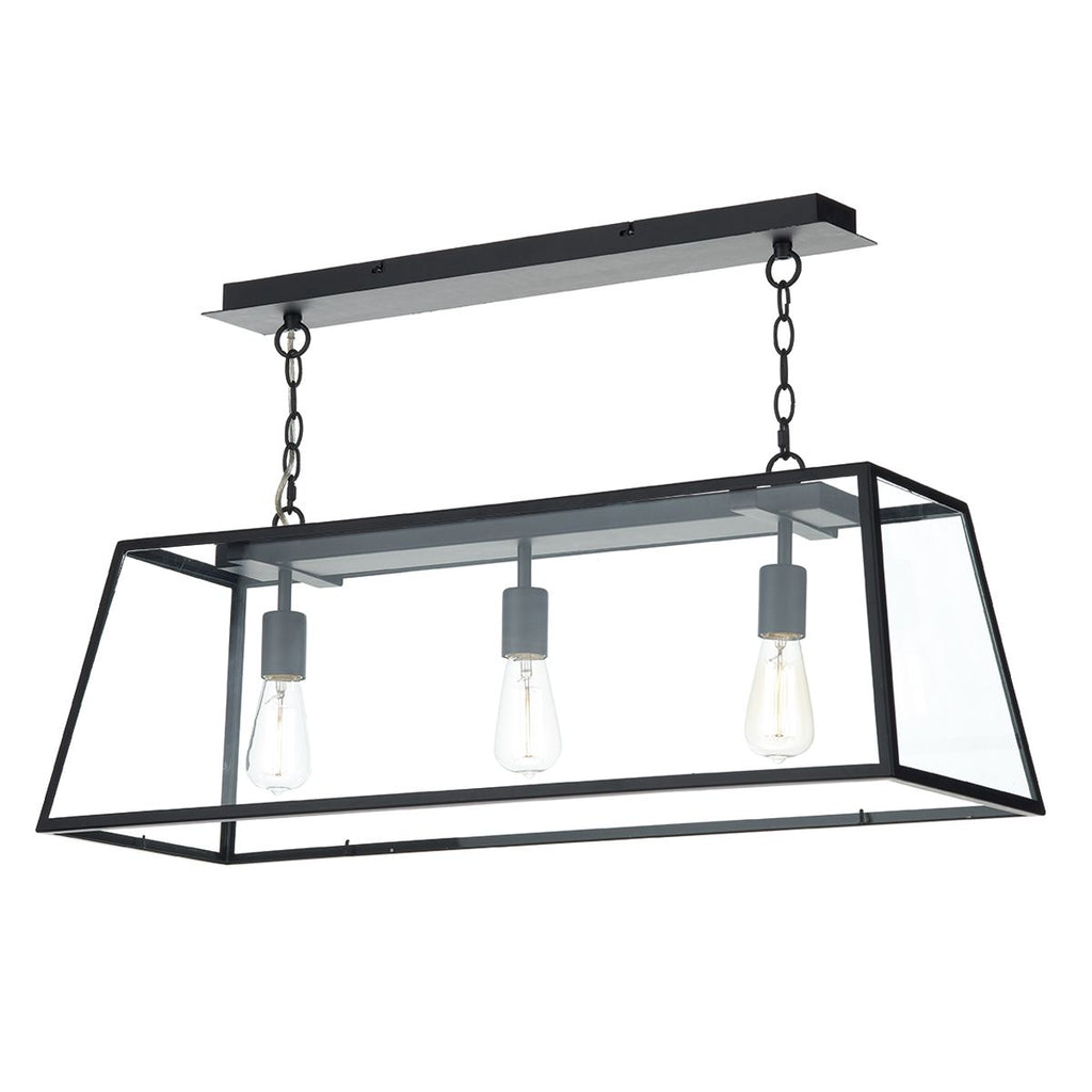 Academy 3 Light Pendant Black by Dar Lighting