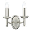 Ambassador Double Wall Light Satin Chrome by Dar Lighting