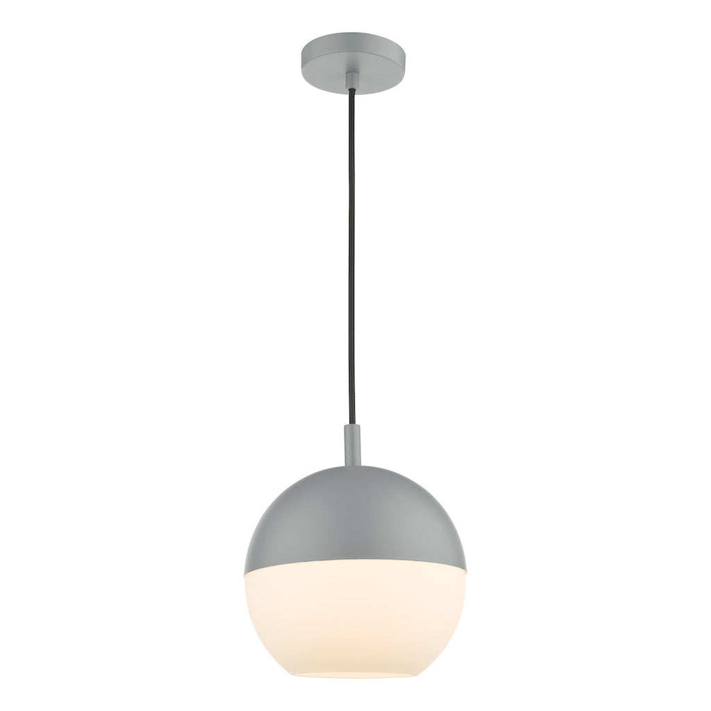 Dar Lighting - Andre 1 Light Single Pendant Grey Opal Glass
