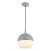 Dar Lighting - Andre 1 Light Single Pendant Grey Opal Glass