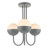 Dar Lighting -  Andre 3 Light Semi Flush Grey Opal Glass