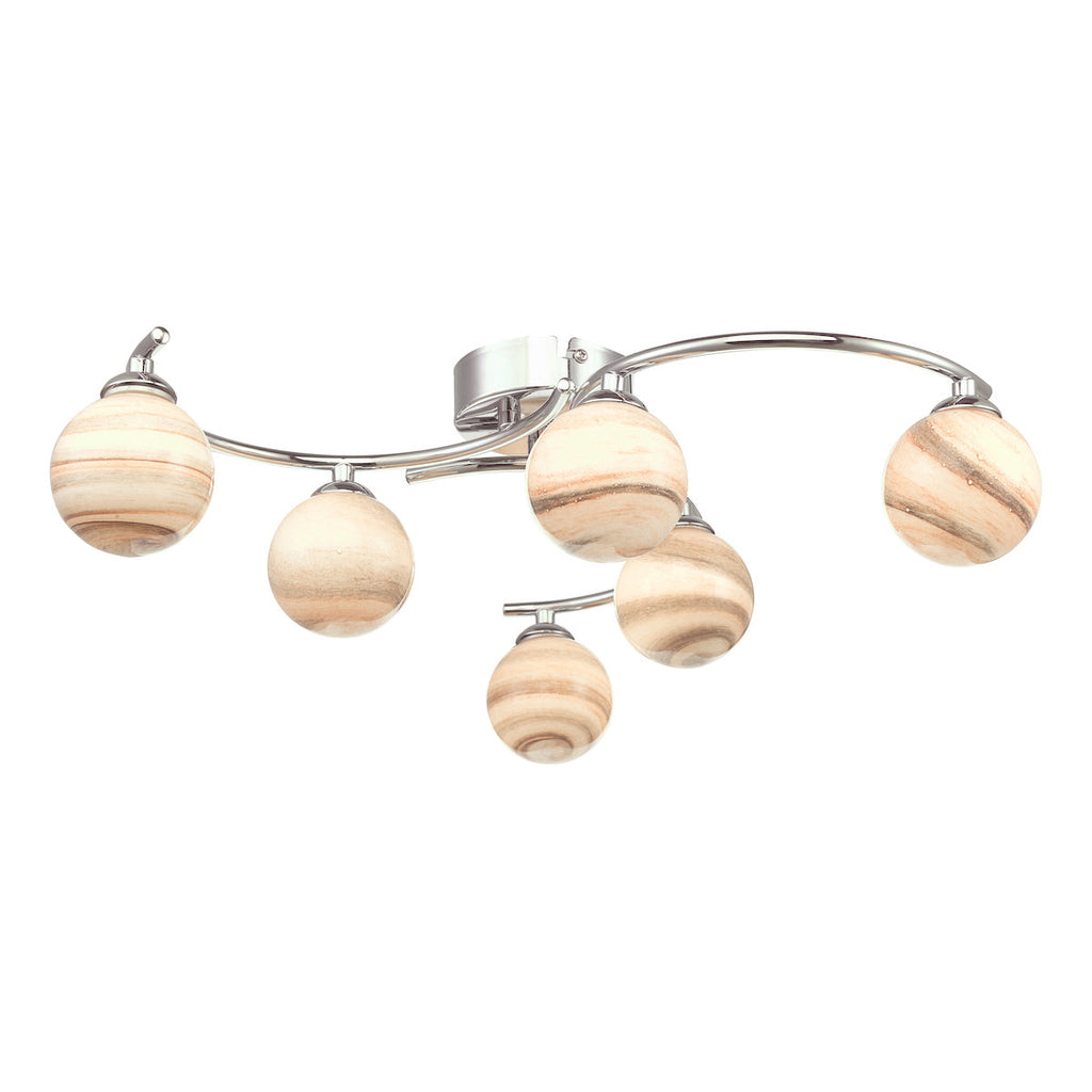 dar-lighting-atiya-6-light-semi-flush-polished-chrome-with-planet-style-glass