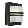 Bern 1 Light Wall Lantern - Black With Frosted Glass - Norlys