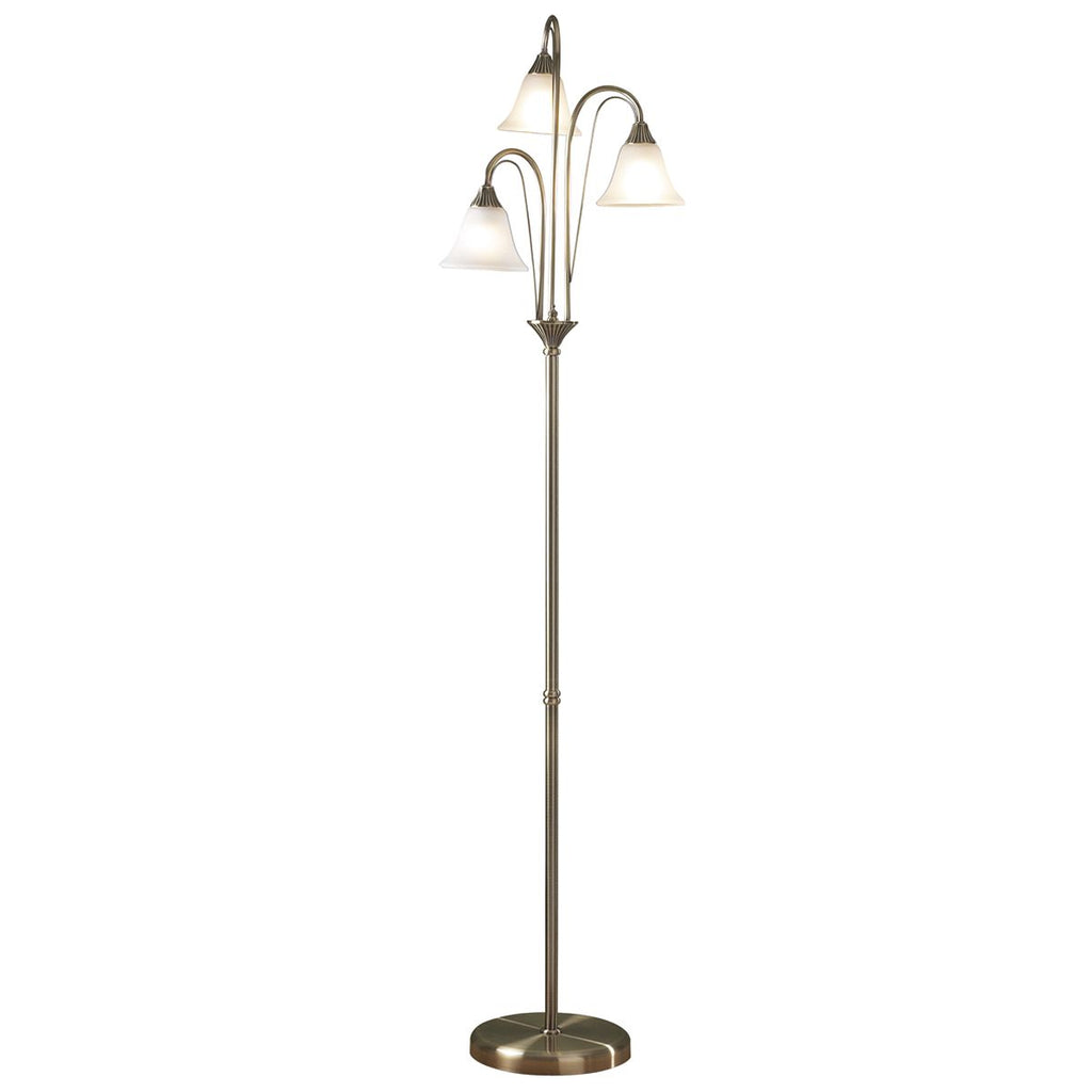 Boston Floor Lamp Antique complete with Glass by Dar Lighting