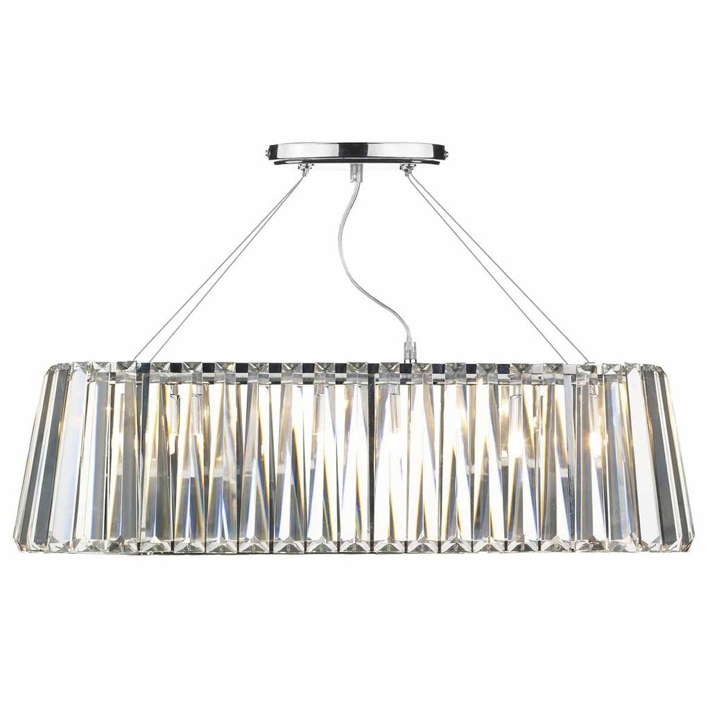 Cecilia 3 Light G9 Oval Linear Pendant Bar by Dar Lighting