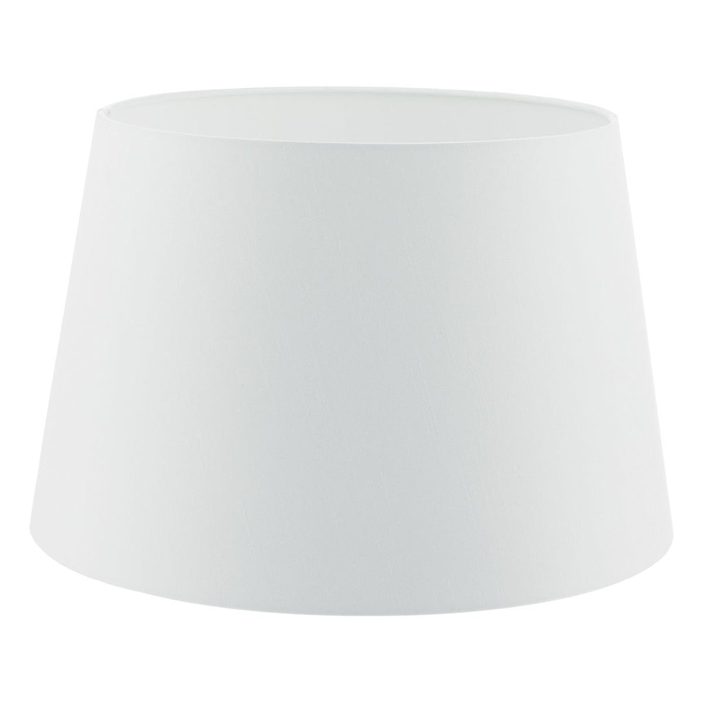 Cezanne 45cm White Faux Silk Tapered Drum by Dar Lighting