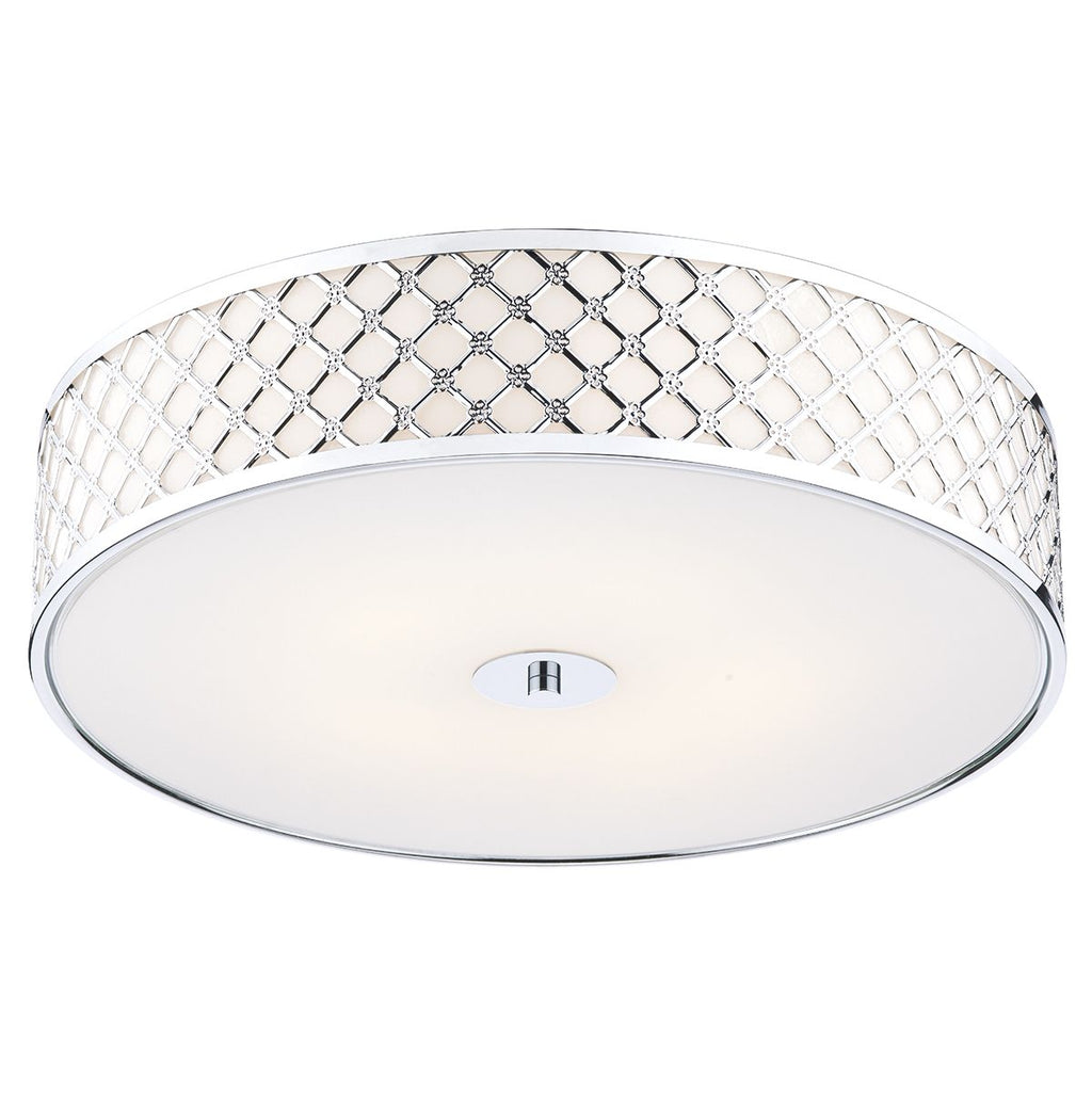 Civic 2 Light Flush Small Polished Chrome by Dar Lighting