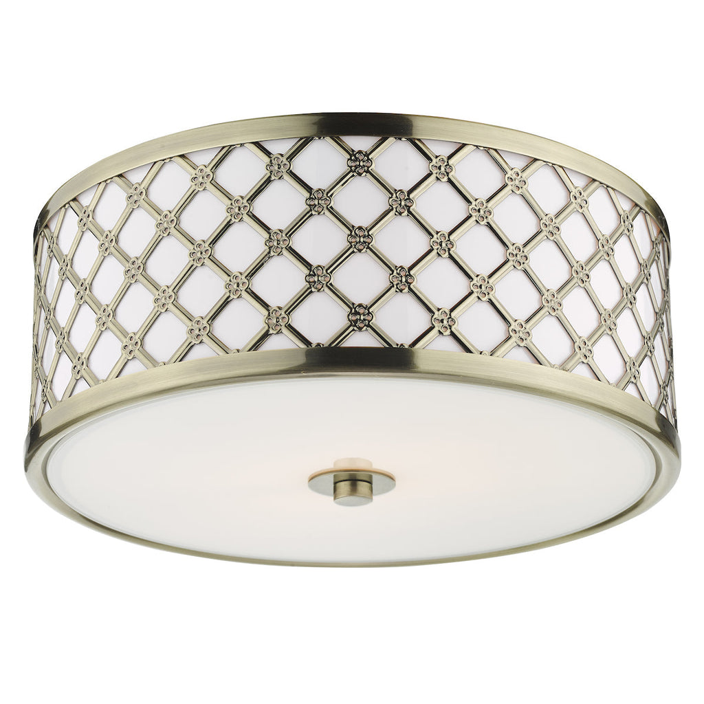Civic 2 Light Flush Small Polished Chrome by Dar Lighting
