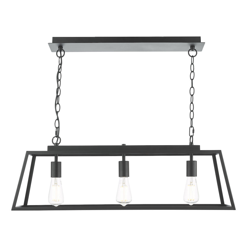 Dar Lighting -  Claudia 3 Light Bar Pendant Matt Black