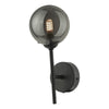 Dar Lighting -  Cohen 1 Light Wall Light Matt Black With Smoked Glass