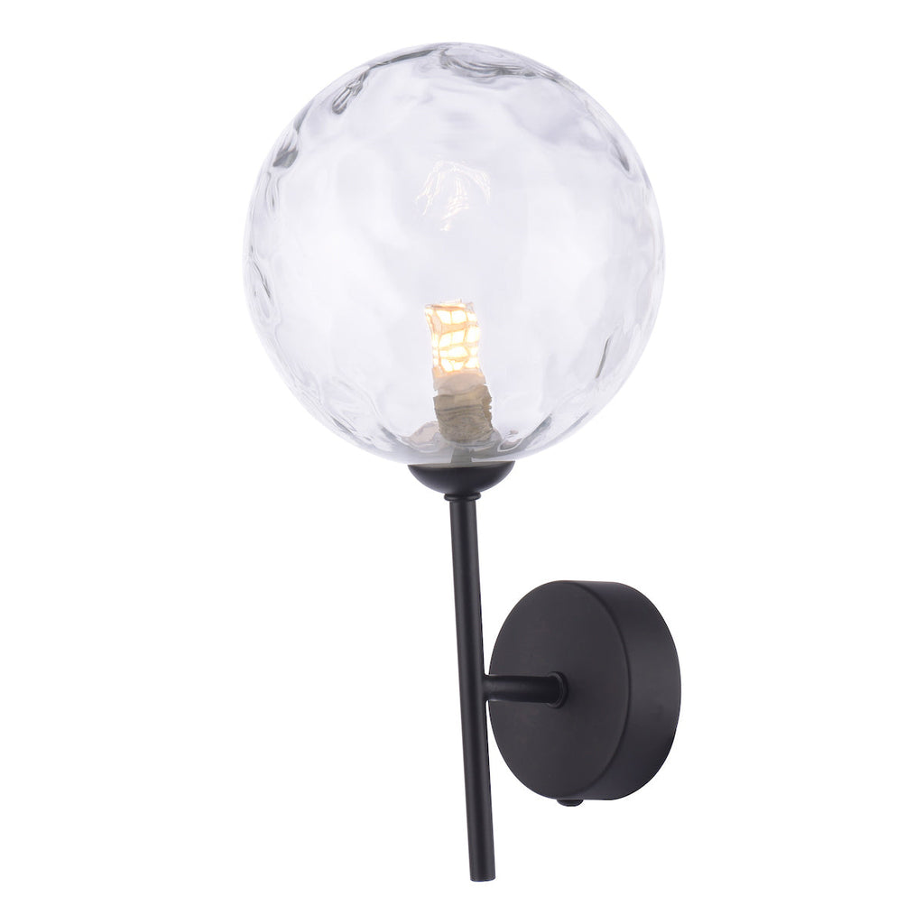 dar-lighting-Cohen-Wall-Light-Matt-Black-Moulded-Glass