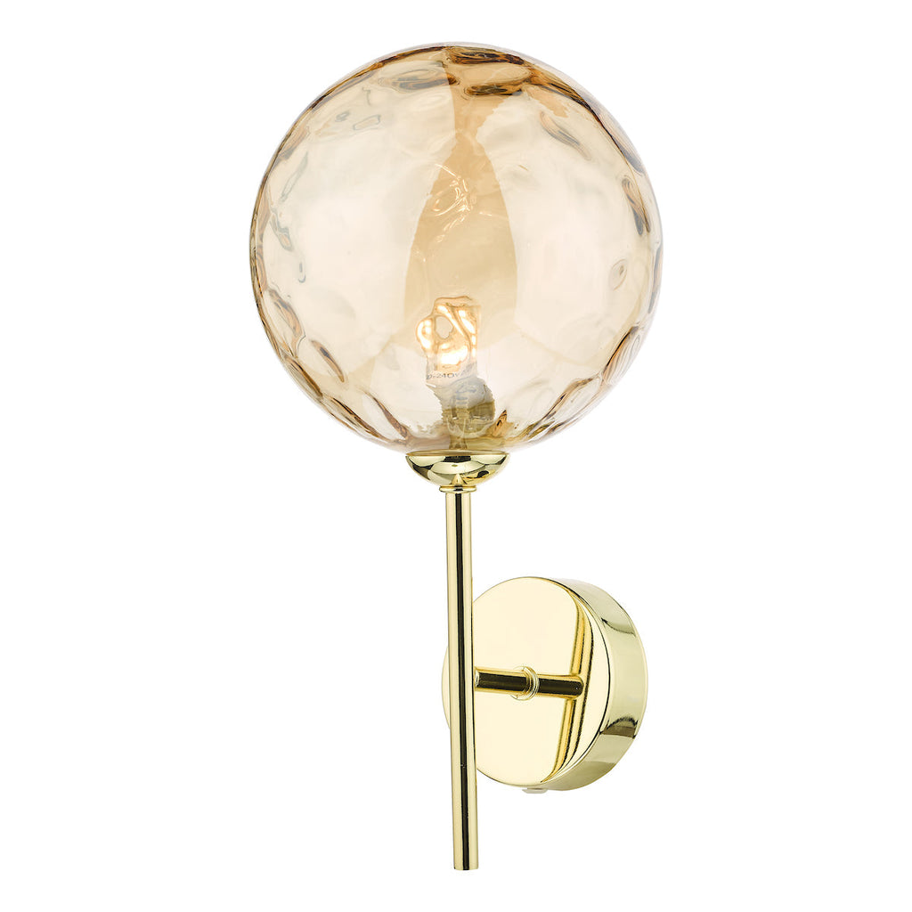 dar-lighting-Cohen-Wall-Light-Polished-Gold-Dimpled-Champagne-Glass