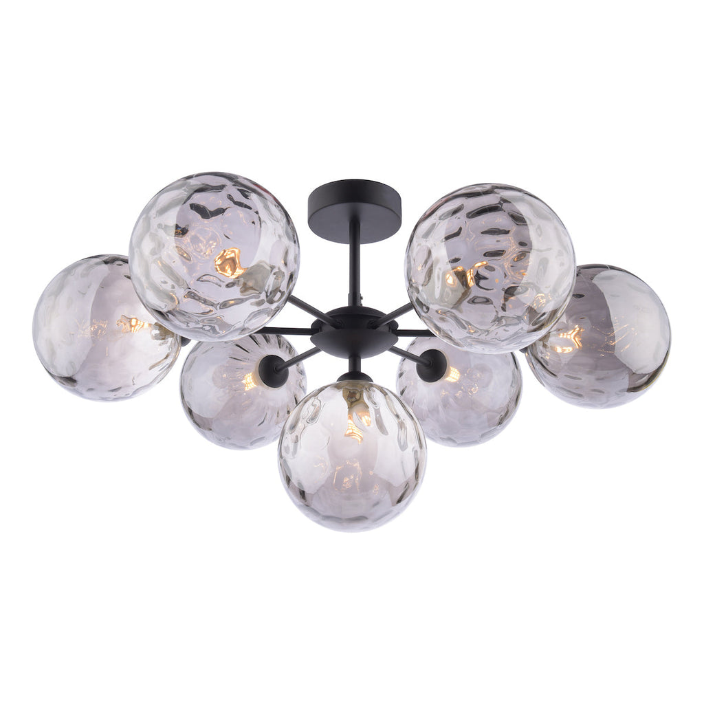 dar-lighting-Cohen-7-Light-Semi-Flush-Matt-Black-Large-Smoked-Glass