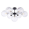 dar-lighting-Cohen-7-Light-Semi-Flush-Matt-Black-Moulded-Glass