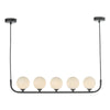 dar-lighting-Cradle-5-Light-Bar-Pendant-Matt-Black-With-Opal-Glass