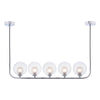 Dar Lighting - Cradle 5 Light Bar Pendant Polished Chrome & Clear Opal Glass