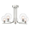 Dar Lighting - Cradle 5 Light Semi-Flush Polished Chrome & Clear Opal Glass