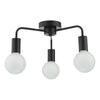 Dar Lighting - Dena 3 Light Flush Matt Black