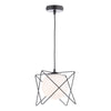 Dreyson Pendant Matt Black and Opal Glass by Dar Lighting