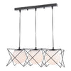 Dreyson 3 Light Bar Pendant Matt Black and Opal Glass by Dar Lighting