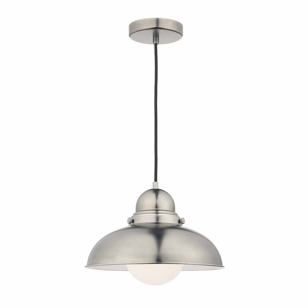 Dynamo 1 Light Pendant Antique Chrome by Dar Lighting