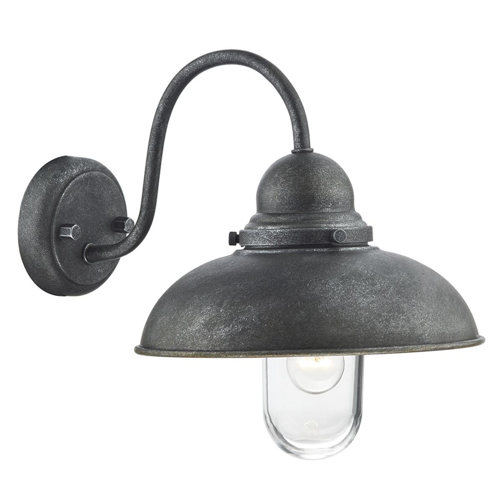 Dynamo 1 Light Wall Light Aged Iron IP44 by Dar Lighting