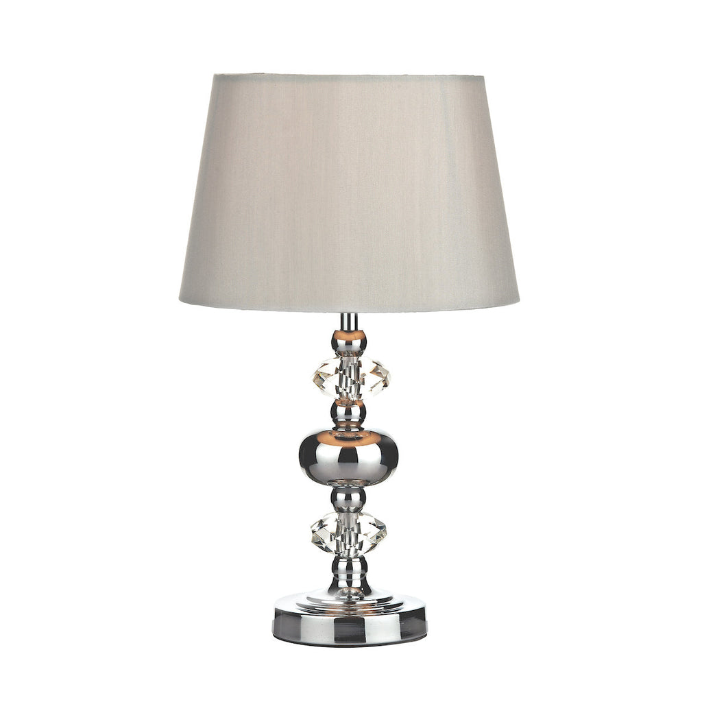 Dar Lighting - Edith Touch Table Lamp Polished Chrome with Shade