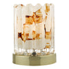 Dar Lighting - Elf Touch Table Lamp Antique Brass With Ribbed Amber Glass