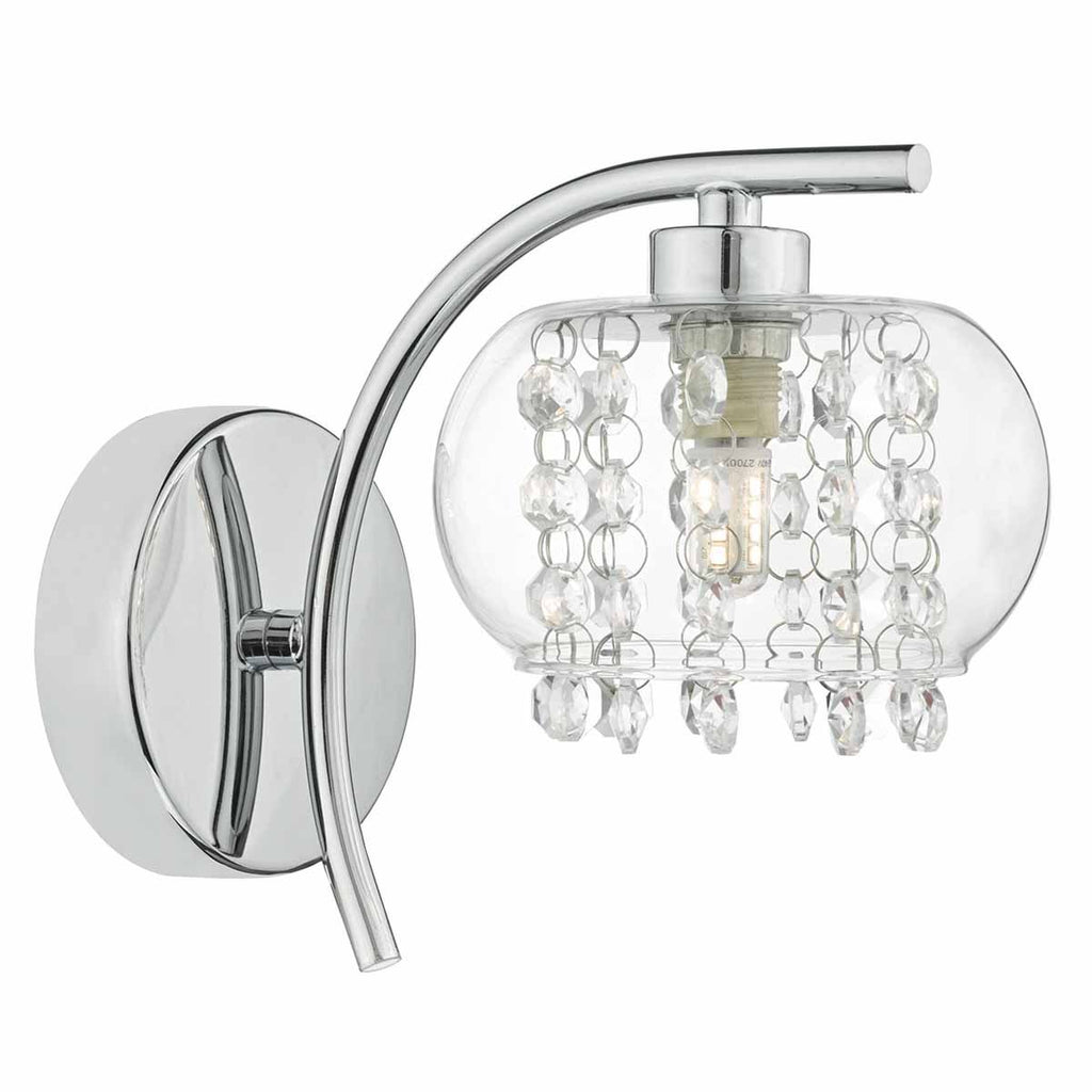 Elma Wall Light Polished Chrome & Glass by Dar Lighting