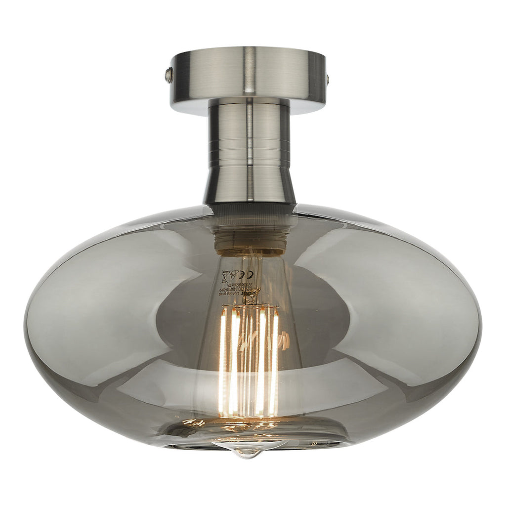 dar-lighting-Emerson-Semi-Flush-Antique-Chrome-Smoked-Glass