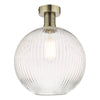 dar-lighting-Emerson-Semi-Flush-Antique-Brass-Round-Ribbed-Glass