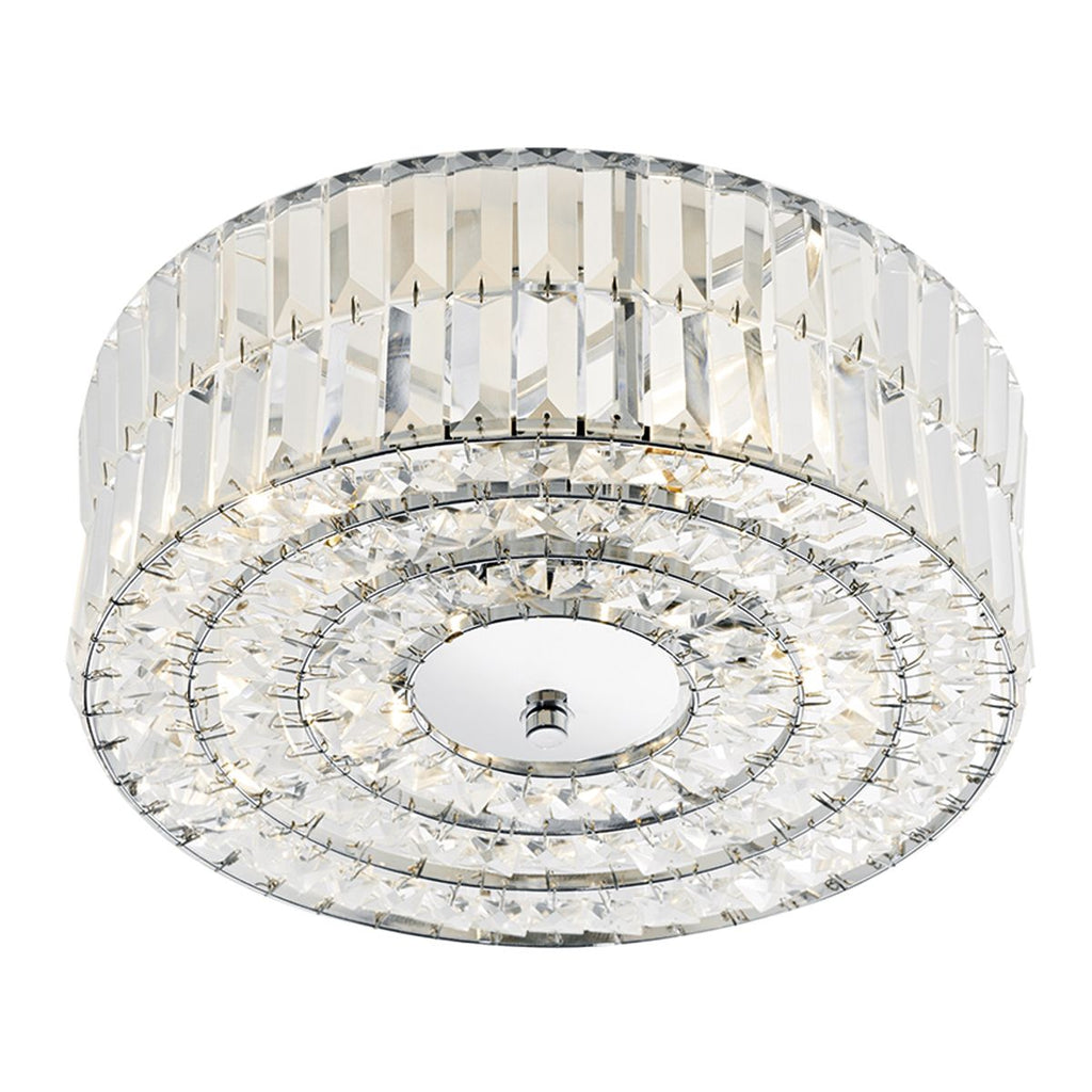 Errol Crystal Semi Flush Fitting Polished Chrome by Dar Lighting