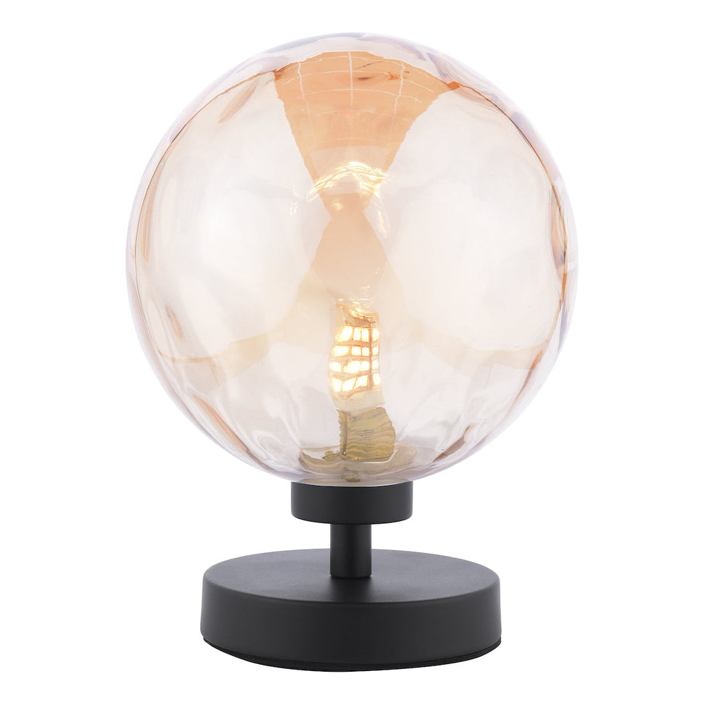 Dar Lighting -  Esben Table Lamp Matt Black Champagne Dimpled Glass