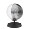 Dar Lighting -  Esben Table Lamp Matt Black & Smoked Clear Ribbed Glass