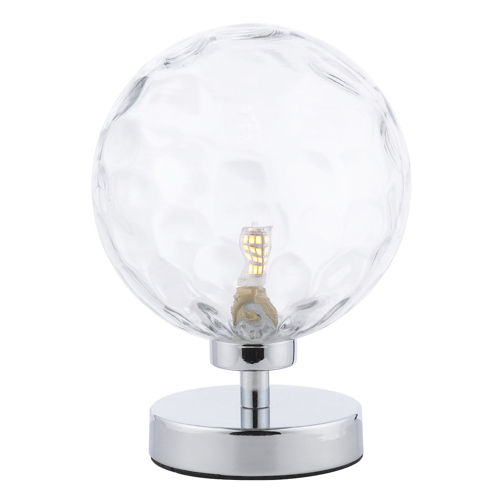 Dar Lighting -  Esben Table Lamp Polished Chrome Clear Dimpled Glass