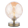Dar Lighting -  Esben Table Lamp Antique Brass Amber Dimpled Glass