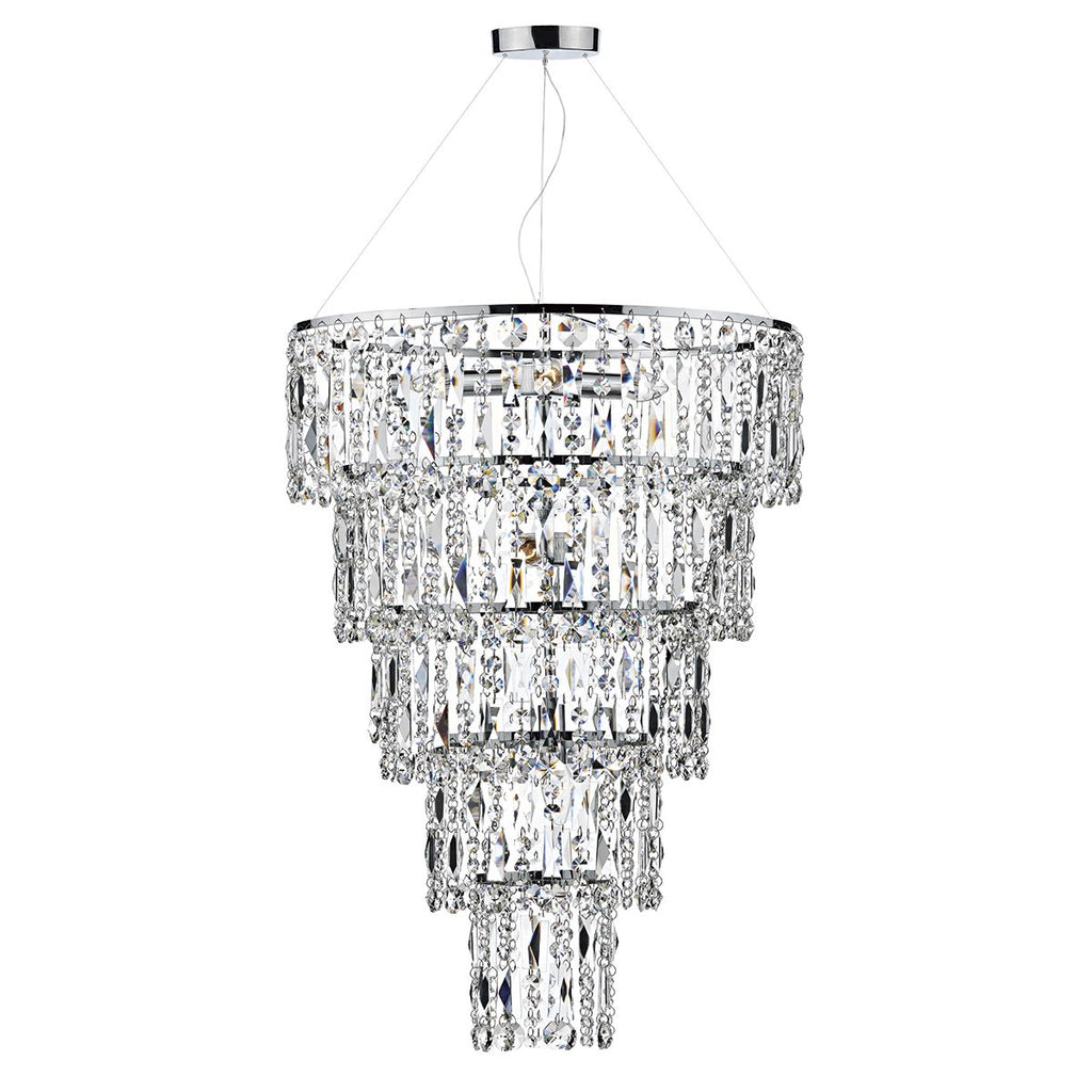 Escala 6 Light Round Crystal Pendant by Dar Lighting