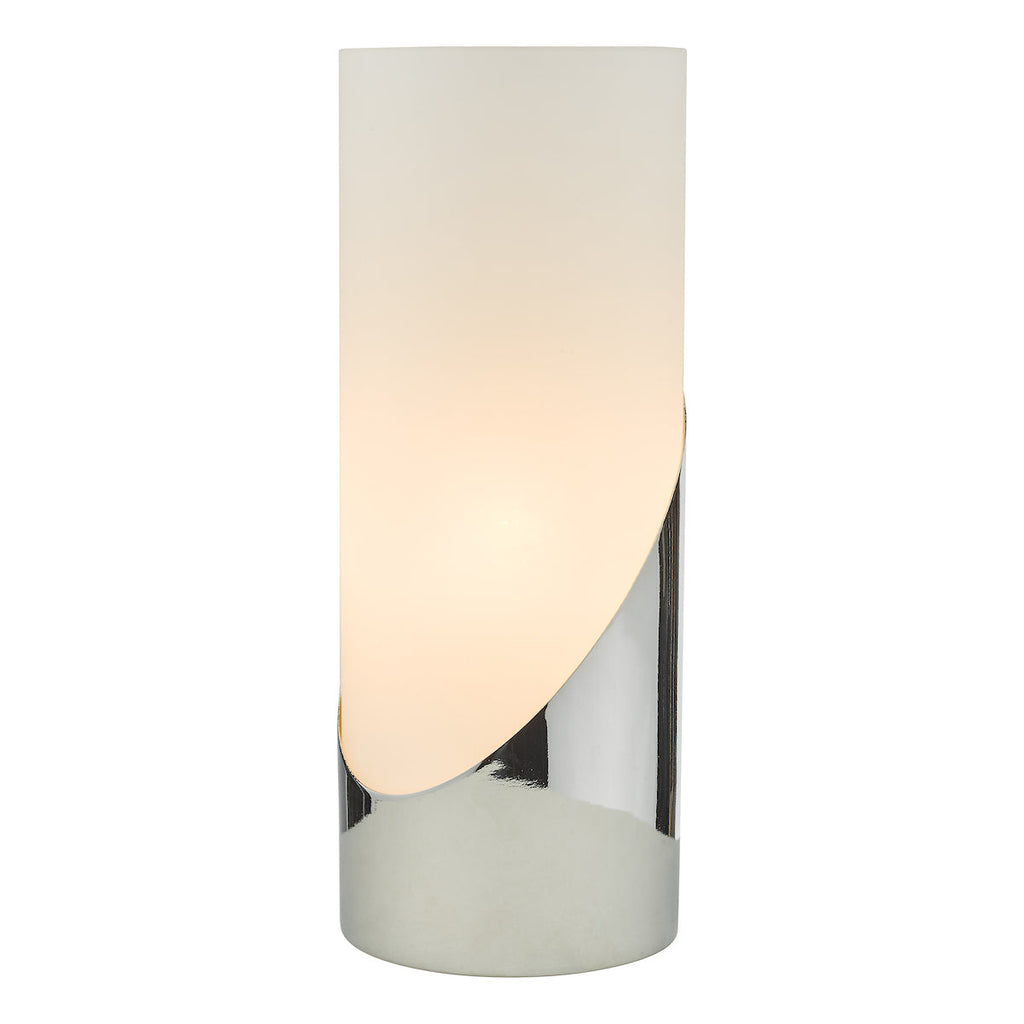 Dar Lighting - Faris Touch Table Lamp Polished Chrome Opal Glass