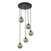 Dar Lighting - Federico 5 Light Cluster Pendant Black Smoked Glass
