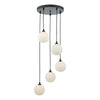Dar Lighting - Federico 5 Light Cluster Pendant Black Opal Glass