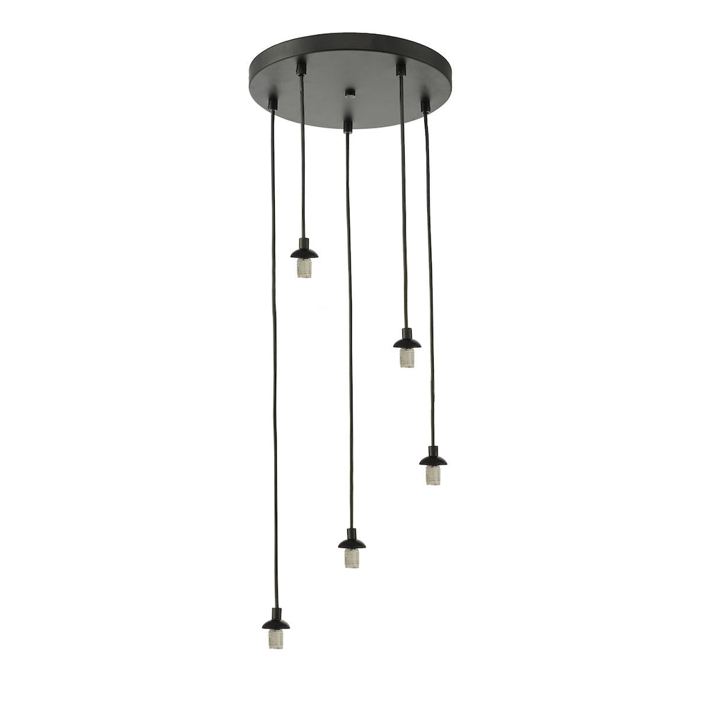 Dar Lighting - Federico 5 Light Cluster Pendant Matt Black Frame Only