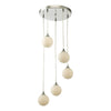 Dar Lighting - Federico 5 Light Cluster Pendant Polished Chrome Opal Glass