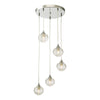 Dar Lighting - Federico 5 Light Cluster Pendant Polished Chrome Clear Ribbed Glass