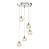 Dar Lighting - Federico 5 Light Cluster Pendant Polished Chrome Clear/Wire Glass