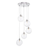 Dar Lighting - Federico 5 Light Cluster Pendant Polished Chrome Clear Dimpled Glass