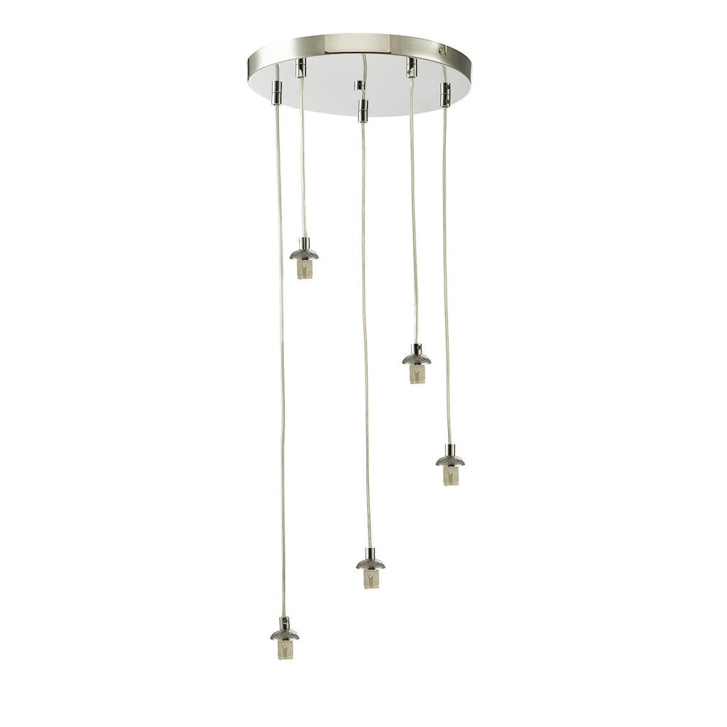 Dar Lighting - Federico 5 Light Cluster Pendant Polished Chrome Frame Only